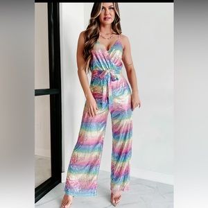 Rainbow Sequin Jumpsuit Taylor Swift Eras outfit
